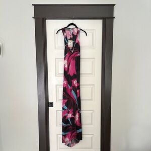 Sinesia Karol Shanna Dress -Floral Maxi Dress - Pink and Black